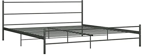 vidaXL Giroletto con Rete a Doghe Elegante Classico Robusto Resistente Arredo Casa Struttura Telaio Letto Grigio in Metallo 200x200 cm