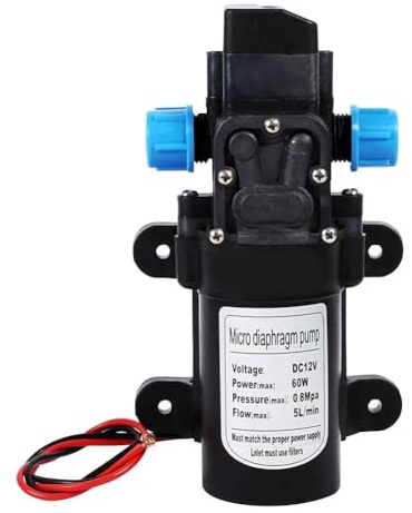 Bomba de agua de 12 V, 60 W, membrana autocebante, bomba de agua de alta presión para coche, bomba de agua de alta presión con interruptor de presión para camping, jardín, grifo de ducha, grifos de