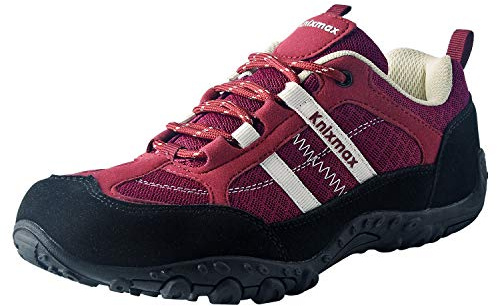 Knixmax Women's Walking Shoes, Lightweight Cushioned Outdoor Trainers | Non-Slip Rubber Outsole, Breathable Mesh with Suede Overlays, Cushioned Insoles for Daily Walking, Light Hiking and Travel