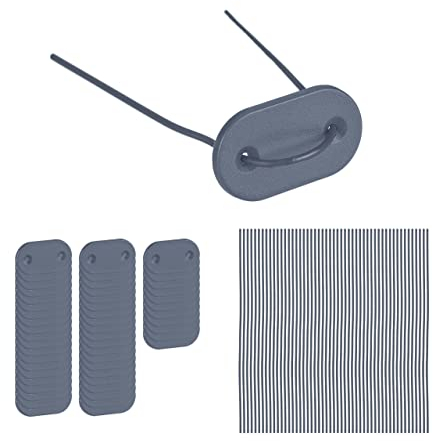 Relaxdays Privacy Screen, 52 Mounting Wires & Plates Each, for Balcony, Fixing Kit for Visibility Shield Mats, Grey