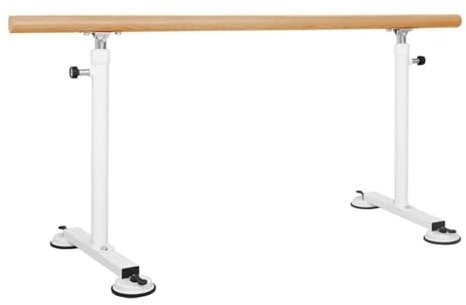 Ballettstange Ballettstange mit Saugnapf for Kinder und Erwachsene, tragbare Verlängerungsstange mit massivem Holzgriff aus Stahl, kann EIN Gewicht von 500 kg tragen (Color : White, Size : 1.5M/5FT