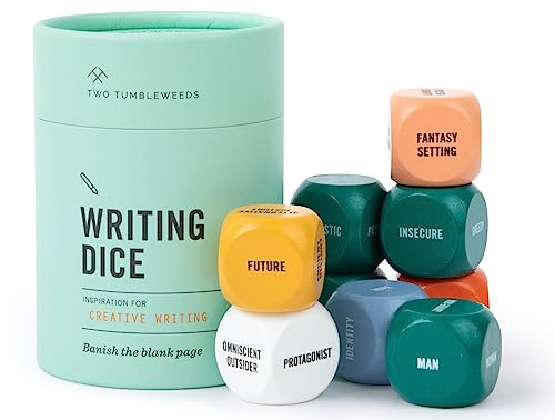 Two Tumbleweeds Writing Dice - Creative Writing Game for Adults, Writers & Teachers - Set of 9 Dice for Story Inspiration - Gift for Writer - 1+ Players
