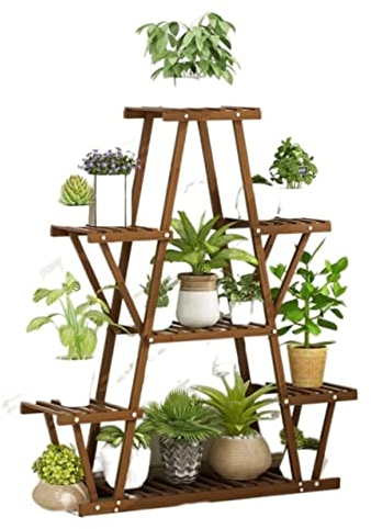 Blumenständer Pflanzenregal Blumenregal Pflanzenständer Aus Bambus, Abgestuftes Pflanzenregal, Indoor-Blumenständer Für Mehrere Pflanzen Im Garten Pflanzenständer Blumentreppe ( Color : B , Size : 99*