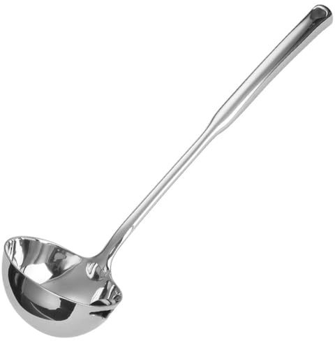 Siaiqiang Fettabscheider, 18/8 Edelstahl, Ölabscheider, Suppenkelle, Soße, Lebensmittel, Fettsieb, Trenner, Kochfettentferner, Sieb für Suppen, Saucen, Eintöpfe, 32,6 cm (1 Packung)