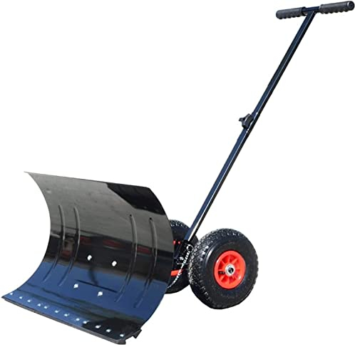 Pala da Neve efficiente con Ruote Pala da Neve con Ruote Altezza Regolabile Spingineve efficiente Multi-Angolo Pala spazzaneve da Giardino Resistente per la Pulizia di corsie strad