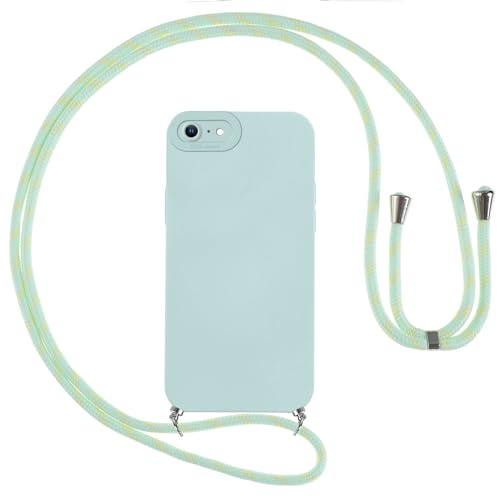 Vauki handyband Hülle für iPhone 8/iPhone SE 2020/iPhone 7/SE 2022 mit Band, HandyHülle mit Kordel, Weich Silikon TPU Stoßfest Bumper mit Kette zum Umhängen für iPhone 8, Lanyard - Blau