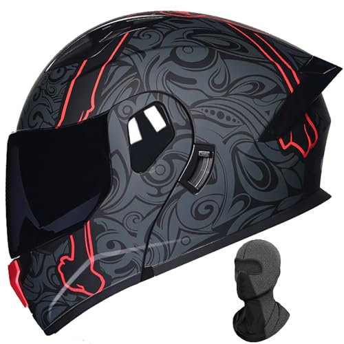 Integrierter Vintage-Integralhelm DOT/ECE-zugelassener hochklappbarer Motorradhelm mit doppelter Sonnenblende modulare Helme für Rennsport-Touren
