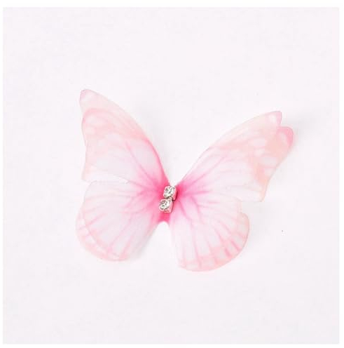 Rockreyoa 10 pezzi farfalla 3D con strass organza colorata farfalla decorazione glitter ali farfalla ornamento per fai da te cucito vestiti appliques fermagli per capelli arte da parete 3#