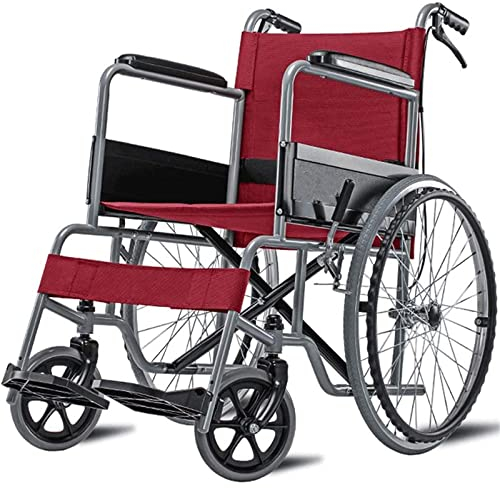 CCYENG Rollstühle Klapprollstuhl, Aluminium-Transportrollstuhl Faltbarer Rollstuhl für den Transport und die Lagerung für Erwachsene Selbstangetriebener Rollstuhl für ältere Menschen,Nice
