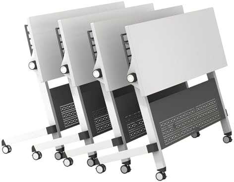 WXFKLDJ 120x60x75cm, Konferenztisch, Klappbarer Konferenzraumtisch, Mobiler Flip-Top-Schulungstisch Mit Rädern, Rollbarer Seminar-Besprechungstisch Für Büro-Besprechungsräume