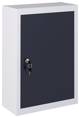 Bulliing Wall Mounted Tool Cabinet, Large, Industrial Style, Grey and Black