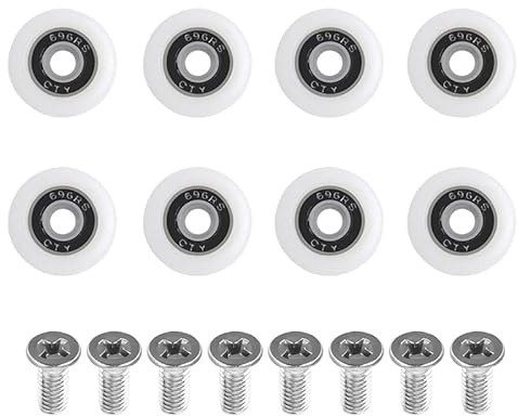 Mcoser Shower Door Pulley, 8 Sets, 22mm, White, Modern Style