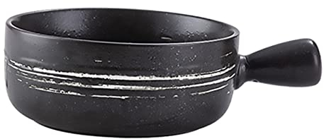 Alipis 1 Pc ciotola in ceramica piatto di porcellana teglia da forno ciotola di zuppa giapponese ciotole pirottini Riso colazione scodella colazione con manico pentola