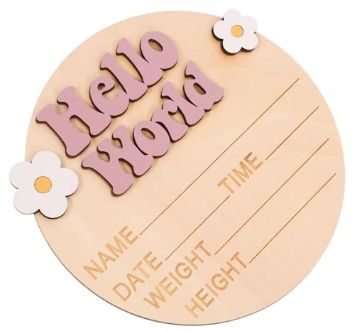 Hohopeti Geburtsanzeige Schild Babykarte Holz Neugeborenen Namensschild Foto Requisite Shower