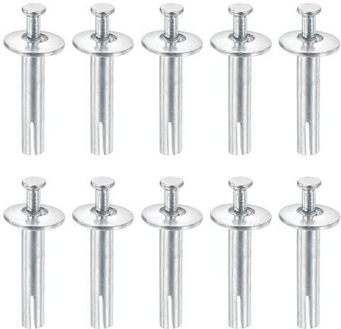 DTGN 1/4 x 1(D x L) Drive Expansion Anchors - 50Pack - Good for Concrete Drywall - Carbon Steel Hammer Drive Nail - Silver