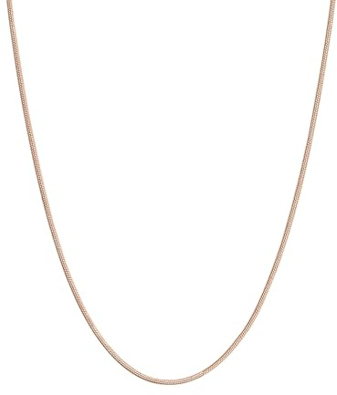 FOCALOOK Damen Kette Edelstahl 1.2mm Schlangenkette Silber/Gold/Schwarz/Rosegold Edelstahlkette Damen 45/50/55/60/65/70/75cm Halskette ohne Anhänger