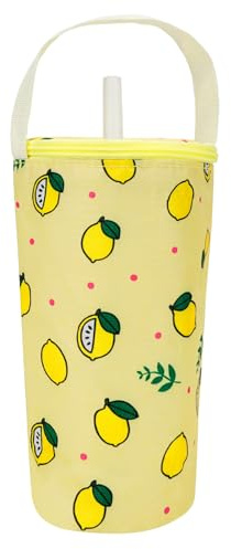 Linkidea Iced Coffee Cup Carrier Holder Compatible with Starbucks Venti and Trenta, Dunkin'Donuts, Oxford Cloth Drink Cooler Warmer Bag for 22oz - 32oz Coffee Beverage Drinks Cup, Yellow