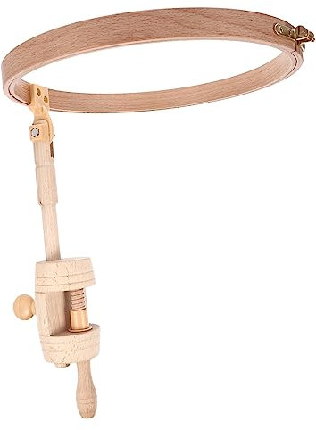 LALAFINA Holz Stickrahmen Runder Verstellbarer Tisch-ständer Für Kreuzstichnähen Diy Projekt Halter Mit Einfachem Einbau Und Bequemer Handhabung Glatten Oberflächen