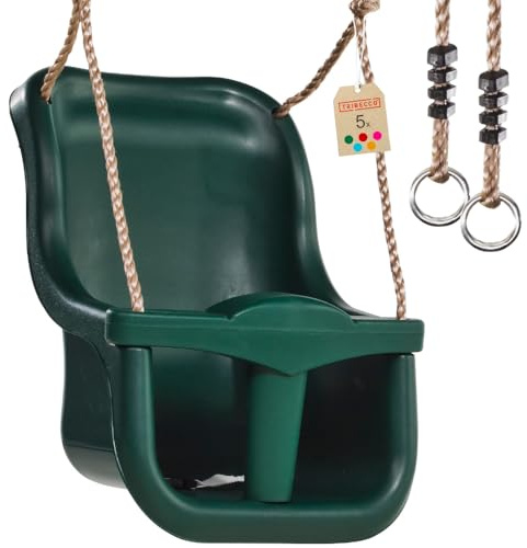 TRIBECCO® Kinderschaukel Schaukel Spielplatz Kunststoffschaukel für Babys Schaukel für Babys und Kleinkinder (Grün)