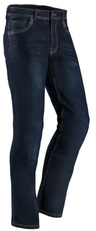 CURVE Pantalon de Moto Copper Denim, Jeans, Protections, genouillères Amovibles Niveau 2, pour Homme, Toutes Saisons, CE, Classe A, Bleu, XL