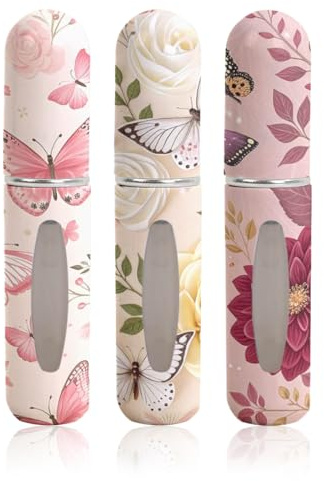 DOKRIN Flacons et vaporisateurs vides,3 jolis échantillons de flacons de parfum en plastique portables à remplissage direct