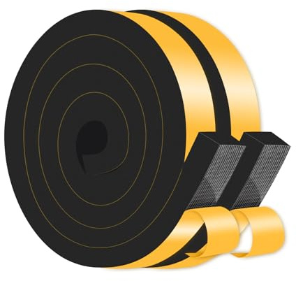Türdichtung Selbstklebend,Hochdichtes CR-Material,25mm x 20mm x 4M | Dichtungsband Selbstklebend,zur Isolierung von Türrahmen,Fenstern,Einseitig klebend, abnehmbar, rückstandsfrei,Schwarz