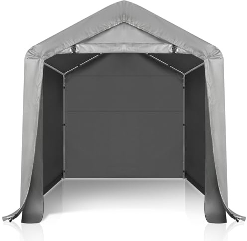 Bonnlo Carport Garagenzelt, Winterfest Aufblasbar Lagerzelt Gerätehaus mit Stabiler Stahlrohrkonstruktion, Autozelt, Dunkelgrau (180x180cm)