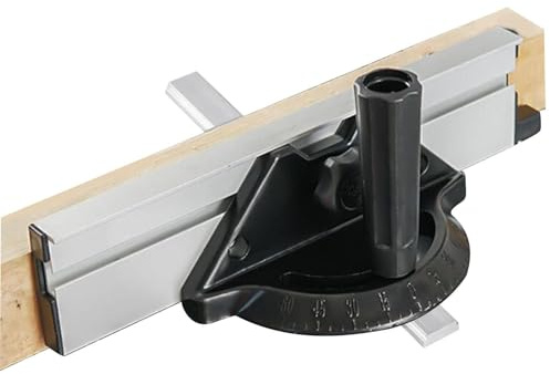 Jauge de coupe pour bois - Règle à onglet réglable, guide de précision pour scie circulaire sur table | Bloc poussoir d'atelier robuste avec équerre métallique pour coupes droites ou biseautées dans l