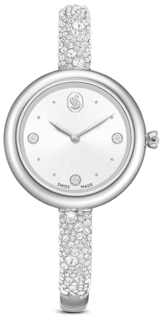 Swarovski Orologio Sublima bangle, Fabbricato in Svizzera, Bracciale di metallo, Tono argentato, Acciaio inossidabile