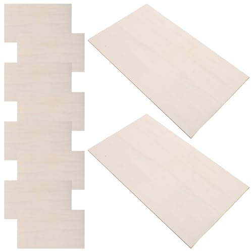 LIFKOME 10 Pezzi 10 Pezzi Pannelli Compensato Grezzo 170X300X3 MM Tavole Legno Piatto Tiglio per Fai da Te Artigianato, Pittura e Lavori Creativi, Assi Legno Duro per Progetti Artistici e
