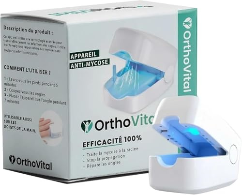 OrthoVital Appareil Anti Mycose,OrthoVital Lumière Pulsee Mycose Ongle,Mycose Ongles des Pieds Nettoyage et Réparation Ongles Effective pour Mycose,Laser Treatment