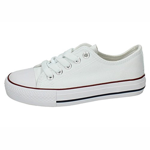 DEMAX 5-A12A Lonas Blancas NIÑA Zapatillas Blanco 35