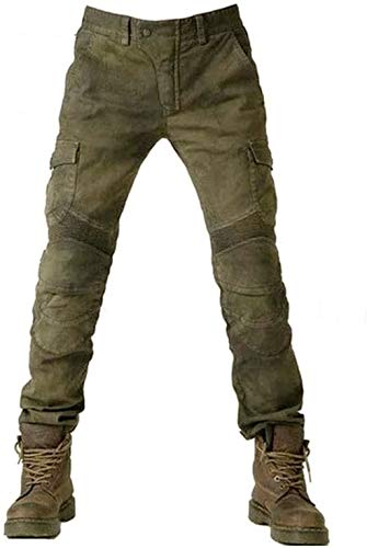 Alpha Rider Motorradhose Herren Jeans Textil Motorrad Hose mit Protektoren XXXL, Sportliche Motorrad Hose mit Oberschenkeltaschen Armee Grün 3XL