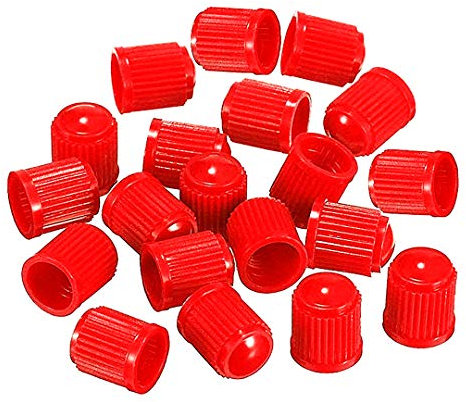Colorati in plastica valvola della gomma antipolvere Tappi per auto, moto, camion, bici e biciclette (50pcs) rosso