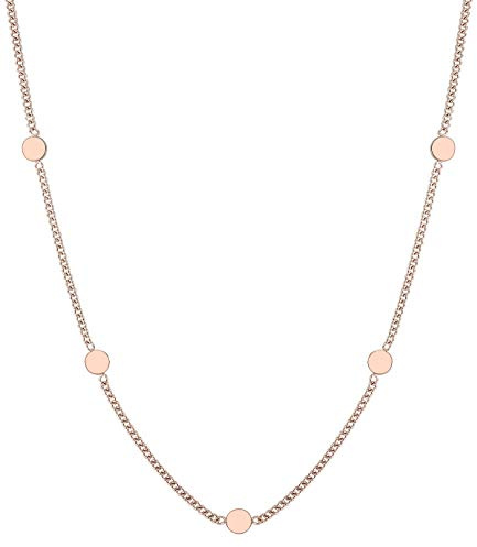 Happiness Boutique Damen Kleine Kreise Kette in Rosegold | Plättchen Kette Runde Anhänger Edelstahlschmuck