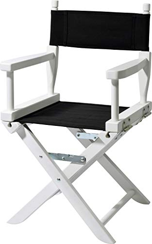 dobar® Kinderstuhl aus Holz für Indoor ab 3 Jahre - Faltbarer Böro-Stuhl im Regiestuhl Design mit Lehne - 32,5 x 34,5 x 61,5 cm - Schwarz/Weiß