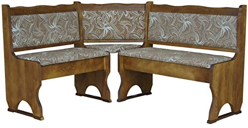 k koma Polster Eckbank Kiefer Holz, Eiche Farbe mit Polsterung MASSIVHOLZ - NEU Blume HELL (120 x 120)
