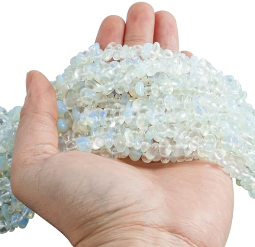 Lovionus89 150 cm Perle di cristallo irregolari e scheggiate per la guarigione per la creazione di gioiell, Opalite sintetico