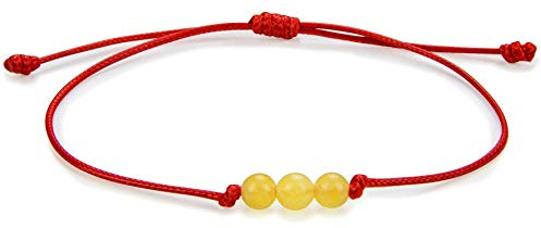 Amber Culture Amber Red String Bracelet - Certified Handmade Natural Friendship and Good Luck Charm Bangle Wrap in a Gift Box Unisex Adult