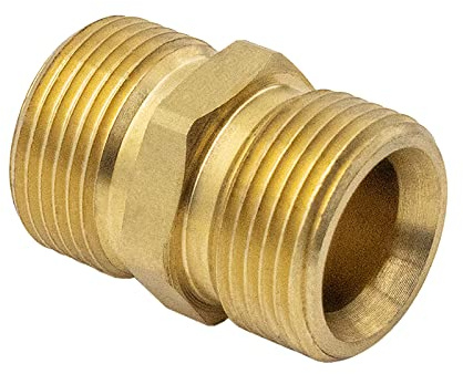 Fai Top Coupleur de Nettoyeur Haute Pression en Laiton,Filetage Mâle M22-15 mm à Raccord Mâle M22-14 mm,Raccord Rapide Adaptateur Pièces pour Nettoyeur Haute Pression et Tuyau,4500PSI