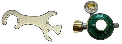 Tevex Gasdruckregler 30 mbar mit Manometer & ÜDS - Druckminderer für Propan/Butan, Kältebeständig bis -30°C, inkl. Gasflaschenschlüssel
