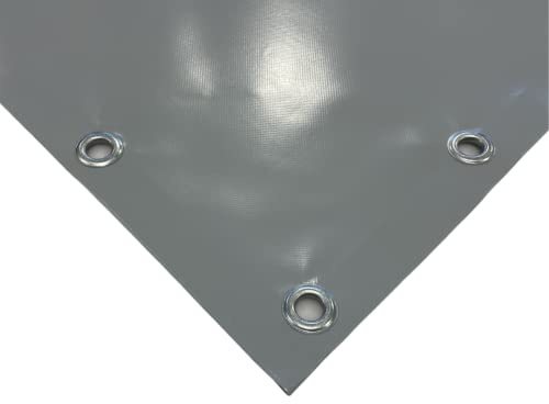 TENDAGGIMANIA Telone Occhiellato impermeabile per esterno - Telo pvc 650 gr per coperture barca camion pergolato copri camper copri legna - Telo impermeabile esterno Misure 6X2,5 GRIGIOSCURO 071