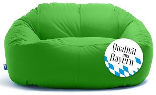 Bruni Lounge Sitzsack-Sofa in Grün – Indoor und Outdoor XXL Sitzsack-Lounge, Couch für 1-2 Personen