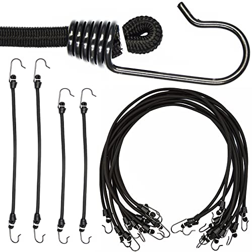 6er Set 60cm Lang Elastisch Spanngummi mit Haken Transportgurte Planenspanner Gepäckspanner Expander Gepäckträger