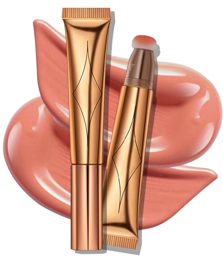 Ofanyia Blush Wand, Liquid Shimmer Face Blush Stick with Cushion Applicator, Cruelty-free Silky Smooth Lightweight Blendable Shimmer Blusher Beauty Wand for Face Cheekbone Glow (02# Blush)