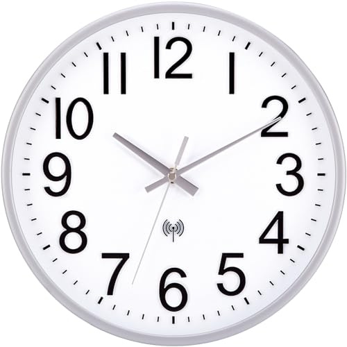 NESIFEE Funkuhr Wand Lautlos Funkwanduhr Geräuschlos 30 cm Wohnzimmeruhr | Wanduhr Funk,Wanduhr Ohne TickgeräUsche,Batterie Betriebene,Quarz,Moderne,für Küche Kinderzimmer Bahnhofsuhr Badezimmeruhr