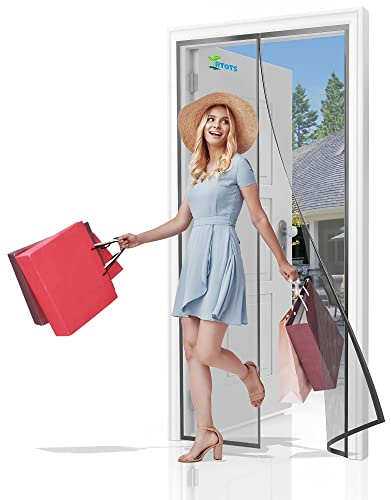Moustiquaire AimantéE Porte Fenetre 185 x 205 cm Store Moustiquaire Rideau Anti Mouche Anti Insecte Mouche Moustique pour Enfants et Animaux de Compagnie【Gris】