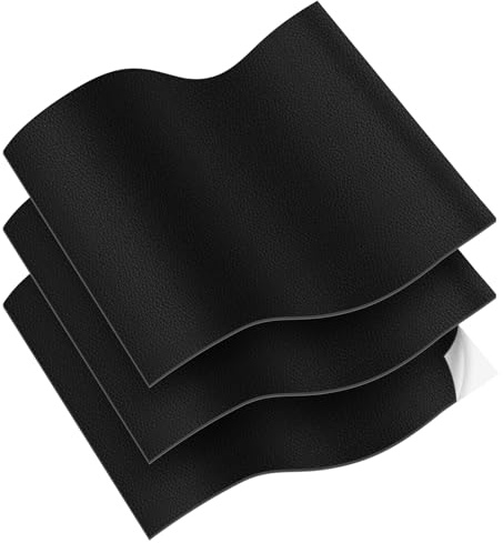Vicloon Kunstleder selbstklebend,3 Stück Leder Reparatur Patch Schwarz 32X22cm,Lederreparatur Lederflicken Set,Verschleißfest und kratzfest Leder Patch für couch Autositz Sofa Möbel Leder Reparatur