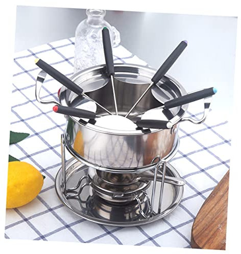 ABOOFAN Electric Fondue Set Melting Pot Cheese Fondue Set Stainless Steel Construction Accessory Kit for Chocolate Fountain