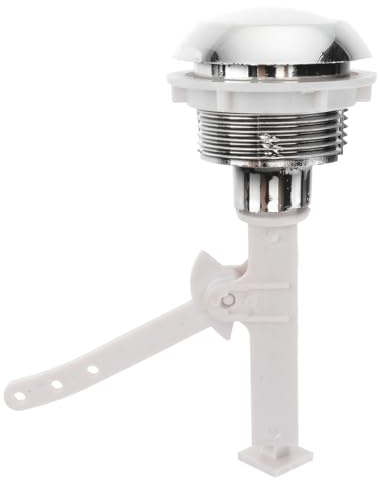 Alipis Toilet Flush Button, Round Push Control for Bathroom Tank Valve - Modern Chrome Finish Commode Actuator Compatible with Most Standard Cisterns